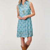 Roper 1978 Ikat Chevron (Blue) - Women's Dress