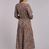 Roper 3096 Wallpaper Floral (Brown) - Women's V-Neck Dress