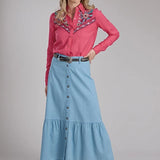 Roper 2337 Solid Denim (Blue) - Women's Skirt