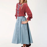 Roper 1789 Long Denim (Blue) - Women's Skirt