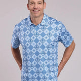 Roper 3017 Retro Diamonds (Blue) - Men's Short Sleeve Shirt