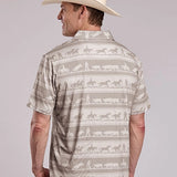 Roper 3019 Cowboy Rugby (Brown) - Men's Activewear Shirt