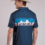 Roper 3018 Mesa Border (Blue) - Men's Activewear Shirt
