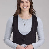 Roper 2345 Cotton Corduroy (Black) - Women's Mini Vest