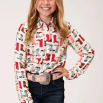 Roper Five Star (Boot Print) - Girl's Western Snap Shirt - Hatcountry