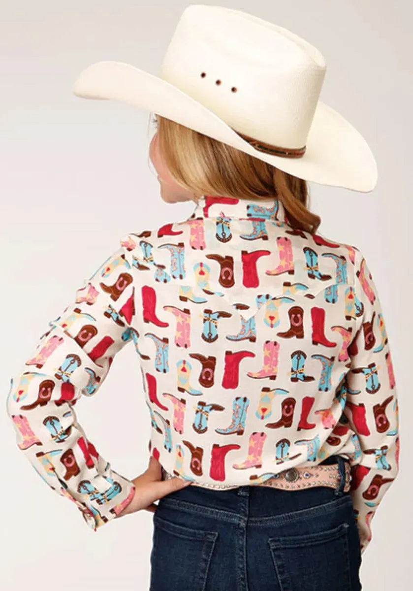 Roper Five Star (Boot Print) - Girl's Western Snap Shirt - Hatcountry