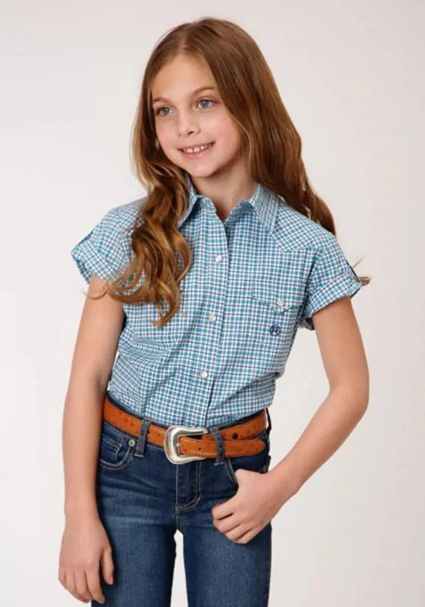 Roper Purple Sage (Blue) - Girl's Western Snap Shirts - Hatcountry