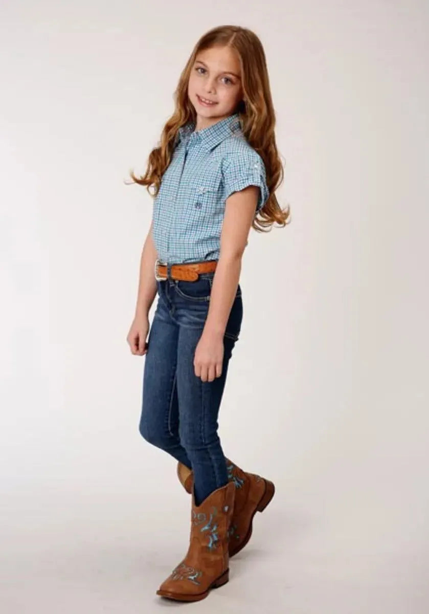 Roper Purple Sage (Blue) - Girl's Western Snap Shirts - Hatcountry