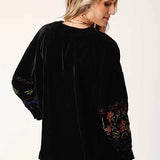 Roper 1421 Floral Velvet (Black) - Women's Jacket