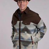 Roper 3342 Aztec (Brown) - Men's Fleece Shirt Jacket