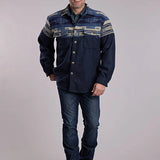 Roper 3304 Provence Weave (Blue) - Men's Shirt Jacket