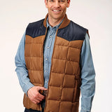 Roper 1473 Poly Filled (Navy/Brown) - Men's Vest