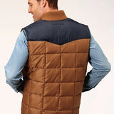Roper 1473 Poly Filled (Navy/Brown) - Men's Vest