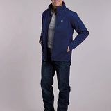 Roper 3418 Windowpane Fleece (Navy) - Men's Softshell Jacket