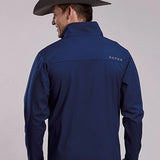 Roper 3418 Windowpane Fleece (Navy) - Men's Softshell Jacket