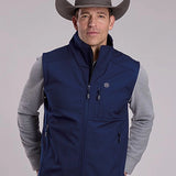 Roper 3148 Windowpane (Navy) - Men's Softshell Vest