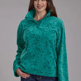 Roper 2322 Tropical Print (Green) - Women's Fleece Pullover