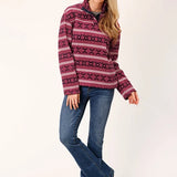 Roper 1816 Aztec (Maroon) - Women's Fleece Pullover