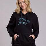 Roper 3198 Neon Stallions (Black) - Women's Fleece Sweatshirt