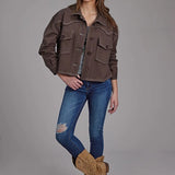 Roper 2272 Printed Knit (Brown) - Women's Cropped Jacket