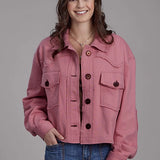 Roper 2272 Printed Knit (Pink) - Women's Cropped Jacket