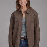 Roper 2298 Twill Oversized (Brown) - Women's Shirt Jacket