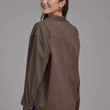 Roper 2298 Twill Oversized (Brown) - Women's Shirt Jacket