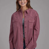 Roper 2298 Twill Oversized (Wine) - Women's Shirt Jacket