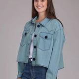 Roper 2450 Cropped (Blue) - Women's Denim Jacket
