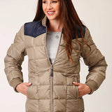Roper 1473 Quilted Poly (Navy/Khaki) - Women's Jacket