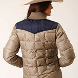 Roper 1473 Quilted Poly (Navy/Khaki) - Women's Jacket