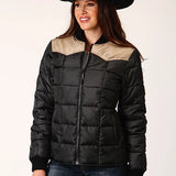 Roper 1473 Quilted Poly (Khaki/Black) - Women's Jacket
