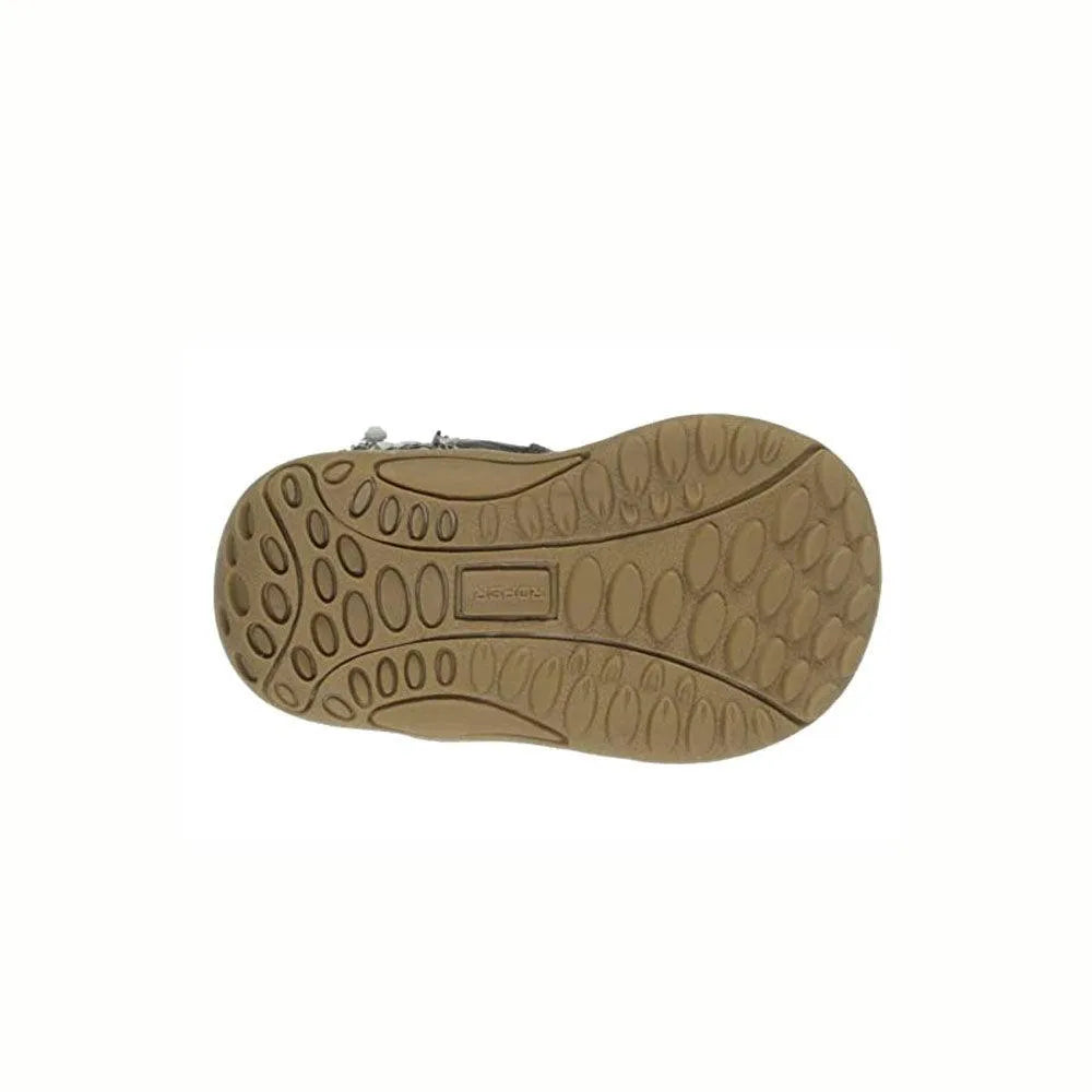 Roper Bump (White/Brown) - Infant Cowboy Booties - Hatcountry