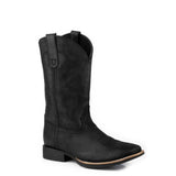 Roper Monterey (Black) - Men's Suede Cowboy Boot
