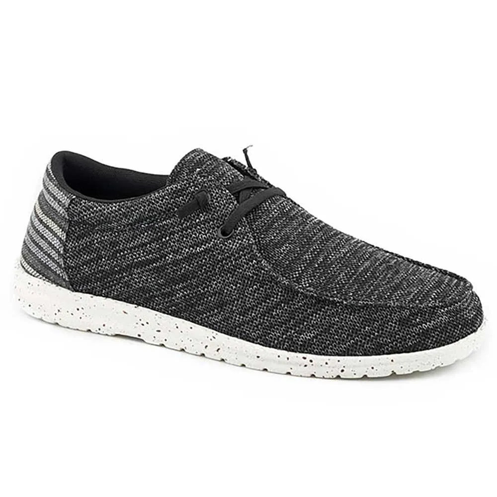 Roper Hang Loose Canvas Chukka (Black Mix / Stripes) - Mens Moccasin - Hatcountry