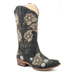 Roper Riley Flowers (Black) - Women's Cowgirl Boot - Hatcountry