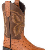 Roper Garza (Tan) - Men's Ostrich Cowboy Boot