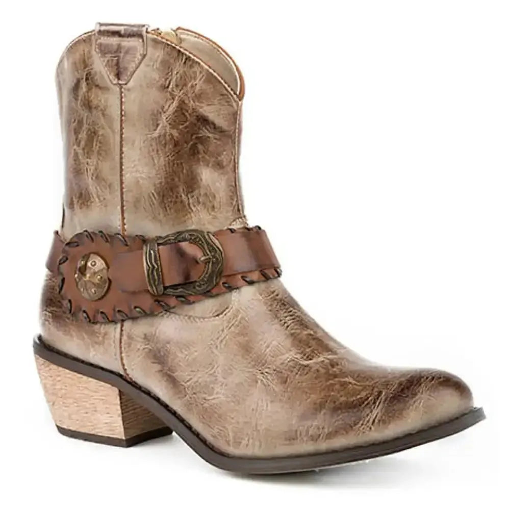 Roper Mae (Tan) - Women's Biker Boot - Hatcountry