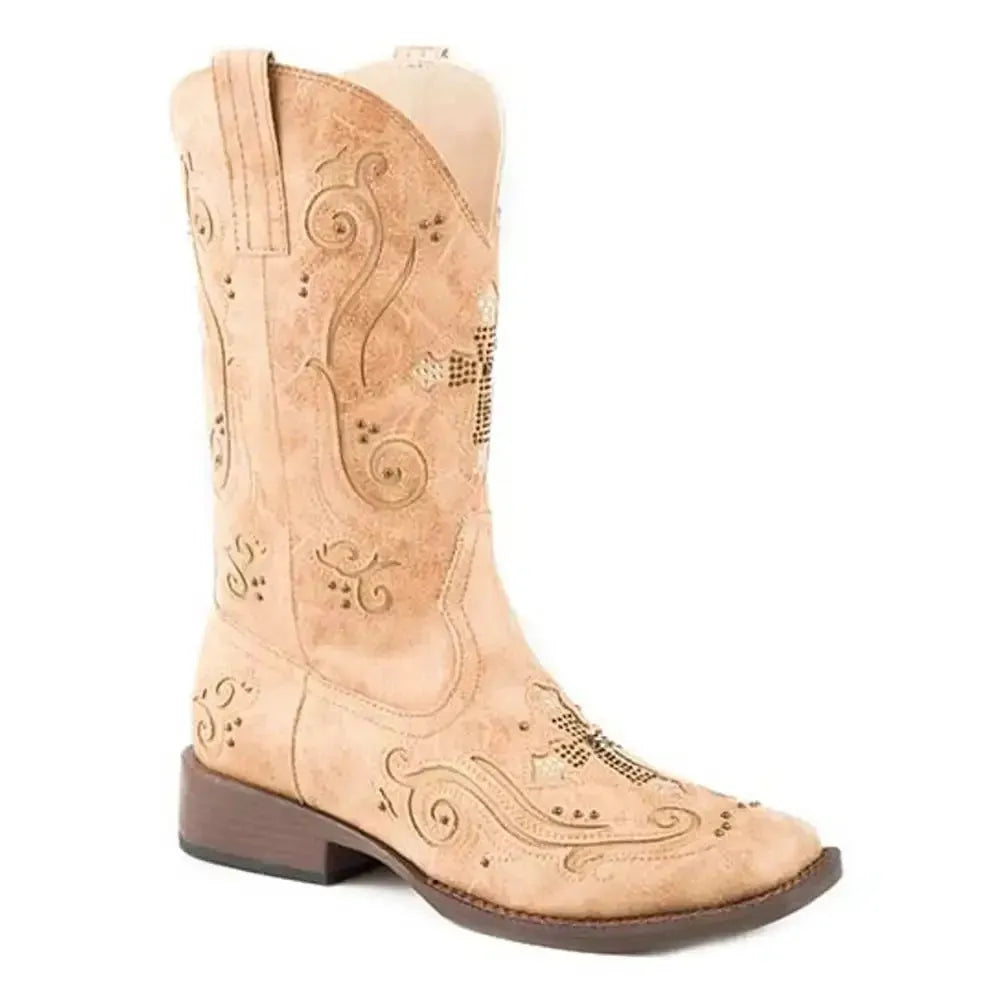 Roper Faith (Tan) - Women's Cowgirl Boot - Hatcountry