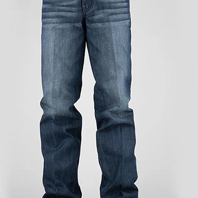 Tin Haul Regular Joe with Grey V Stitch (Dark Wash) - Men's Bootcut Jeans - Hatcountry