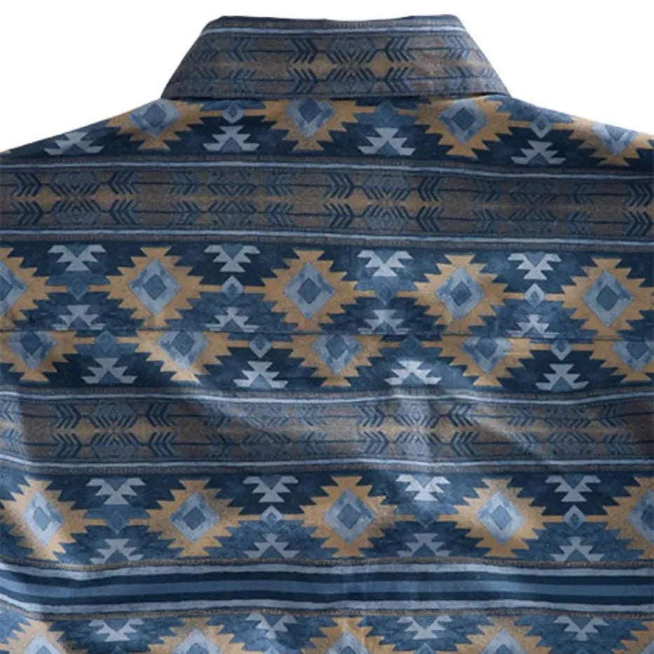 Tin Haul Indigo Aztec Long Sleeve (Grey) - Men's Western Shirt - Hatcountry