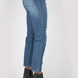 Tin Haul 525 Rachel Fit Distressed (Medium Wash) - Women's Highrise Jeans