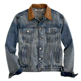 Tin Haul Suede Collar (Light Wash) - Men's Denim Jacket