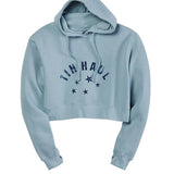 Tin Haul Cropped Stars (Blue) - Women's Hoodie Sweatshirt