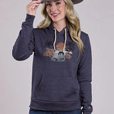 Tin Haul Hawaiian Sunset (Navy) - Women's Hoodie Sweatshirt