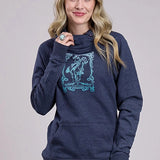 Tin Haul Art Nouveau Horse Print (Navy) - Women's Hoodie Sweatshirt