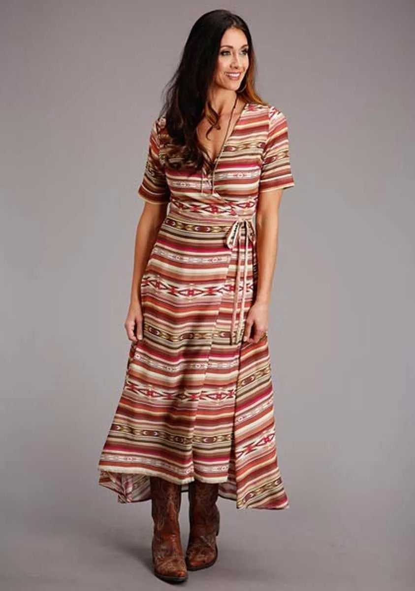 Stetson Women's Southwestern Sunset Serape Print Wrap Dress