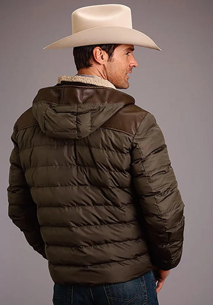 Stetson Novelty Solid Hooded Jacket (Brown) - Men's Leather Jacket - Hatcountry