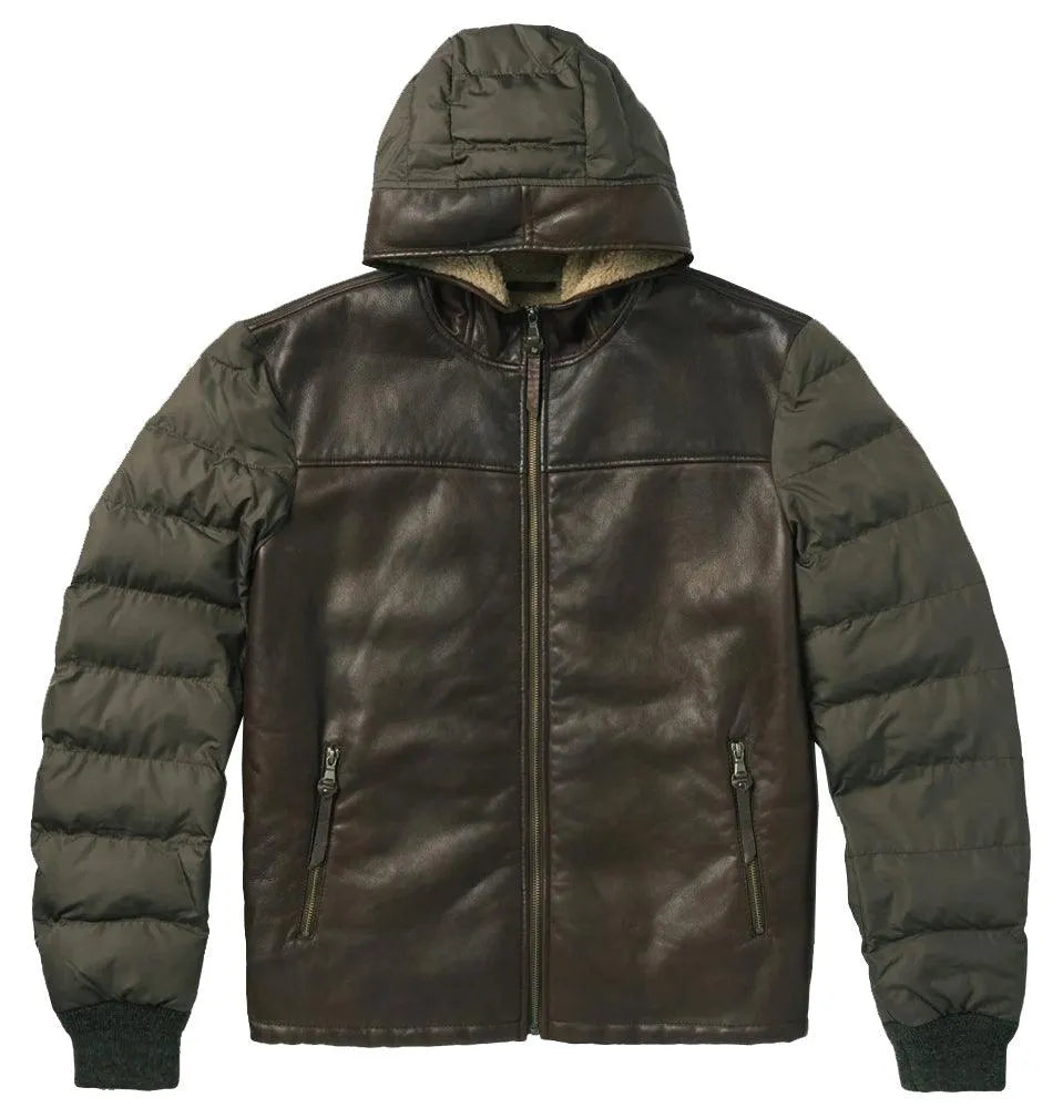 Stetson Novelty Solid Hooded Jacket (Brown) - Men's Leather Jacket - Hatcountry