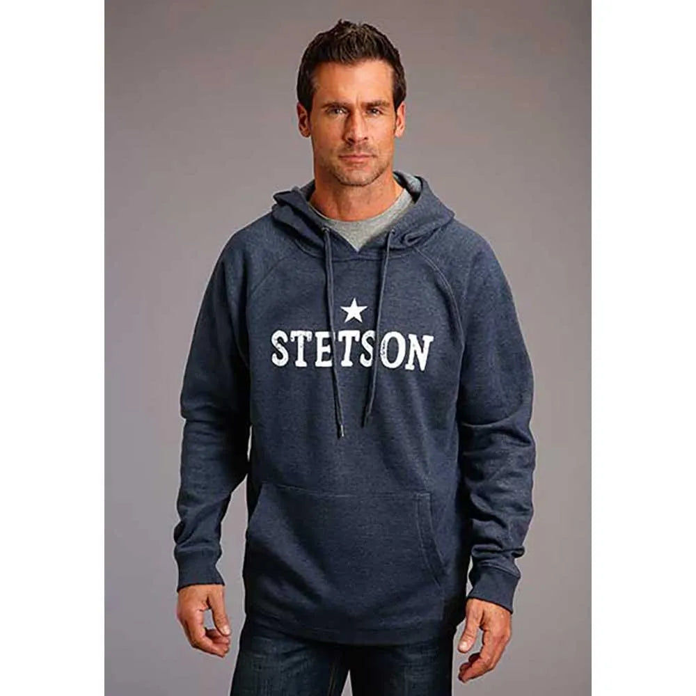 Stetson Large Star Logo (Navy Heather) - Men's Hoodie Sweatshirt - Hatcountry